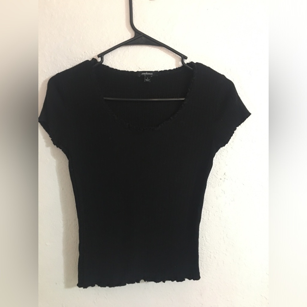 Cute Black Short Sleeve Shirt